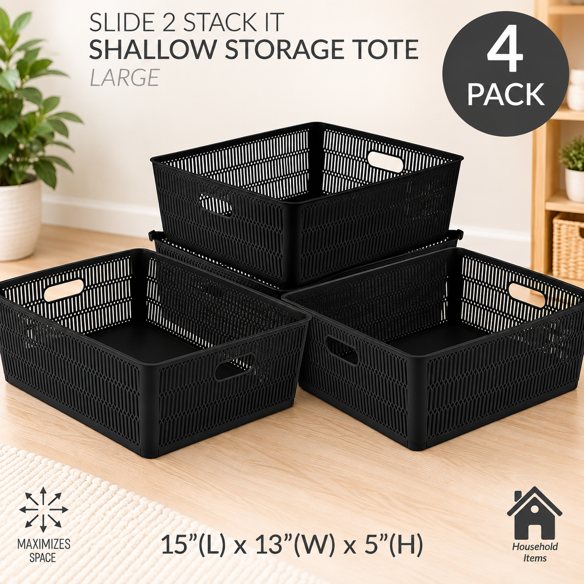 4-Pack Stackable Storage Baskets