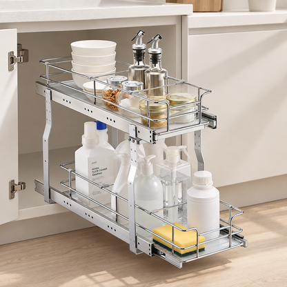 2-Tier Pull-Out Cabinet Organizer