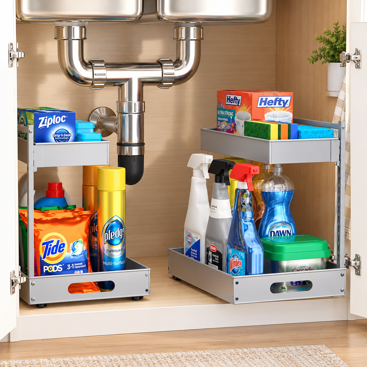 2-Tier Pull-Out Under-Sink Organizer