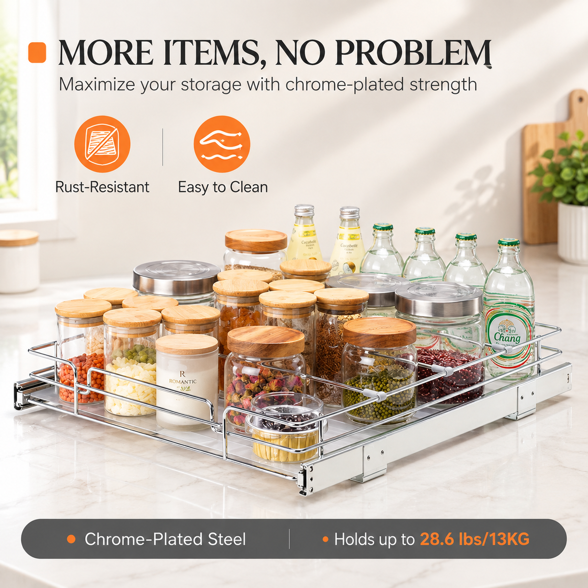 Pull-Out Sliding Cabinet Organizer
