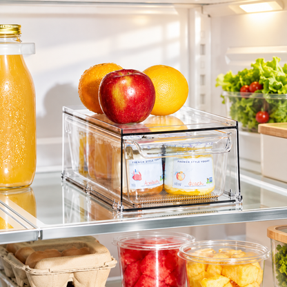 Clear Stackable Pull-Out Storage Drawer