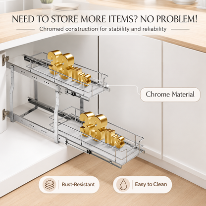 2-Tier Pull-Out Cabinet Organizer