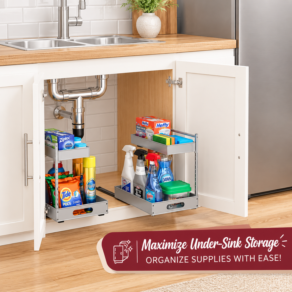 2-Tier Pull-Out Under-Sink Organizer