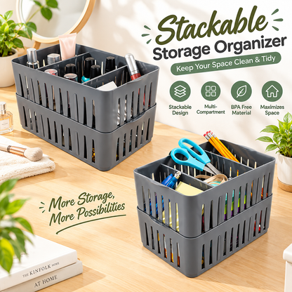 Adjustable Divider Stackable Organizer Bin