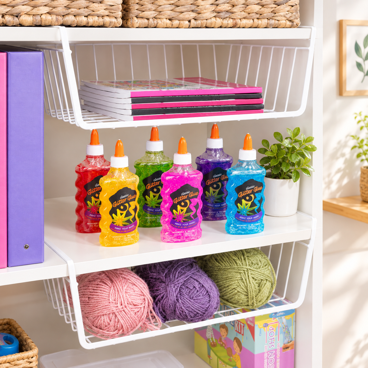 Under-Shelf Wire Storage Baskets