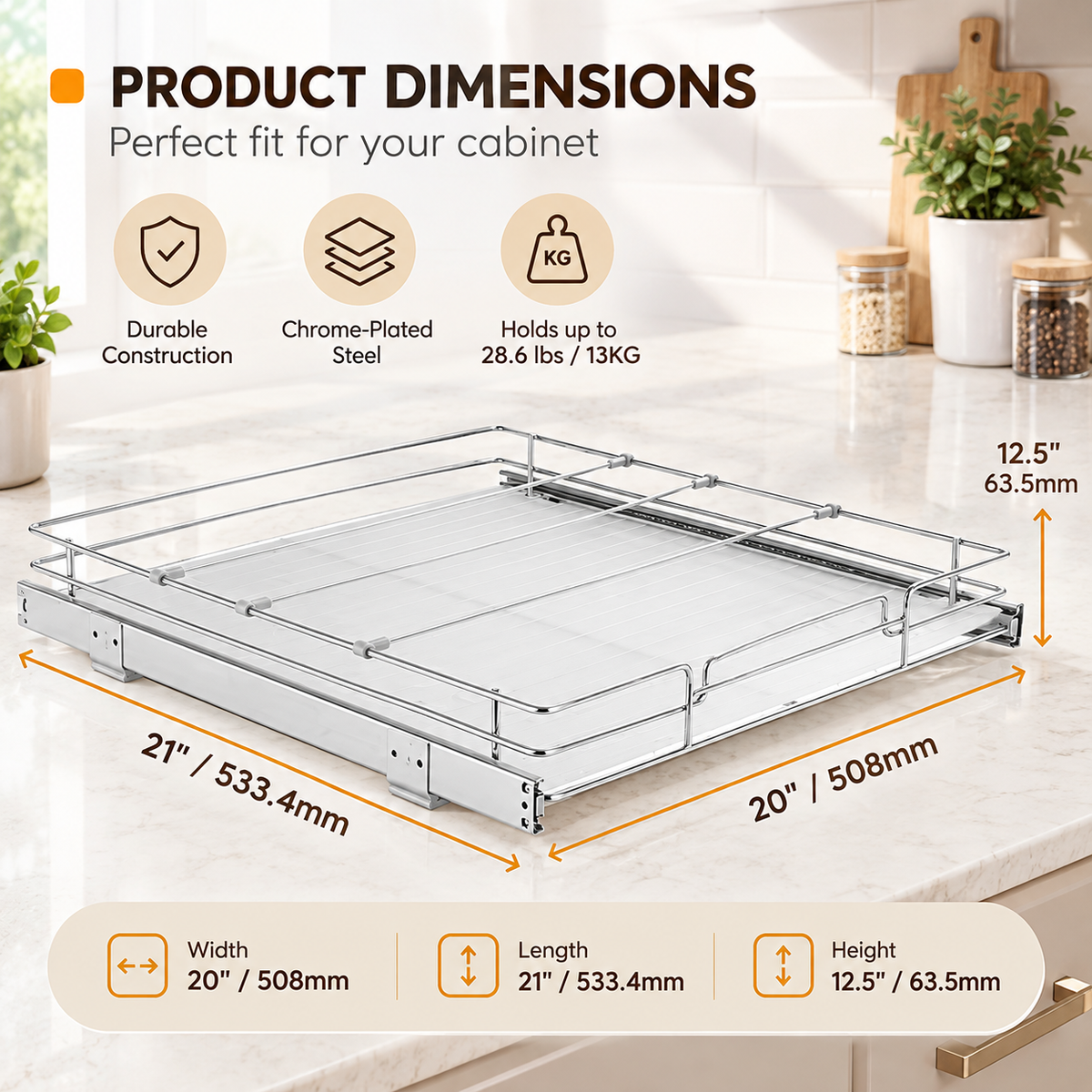 Pull-Out Sliding Cabinet Organizer