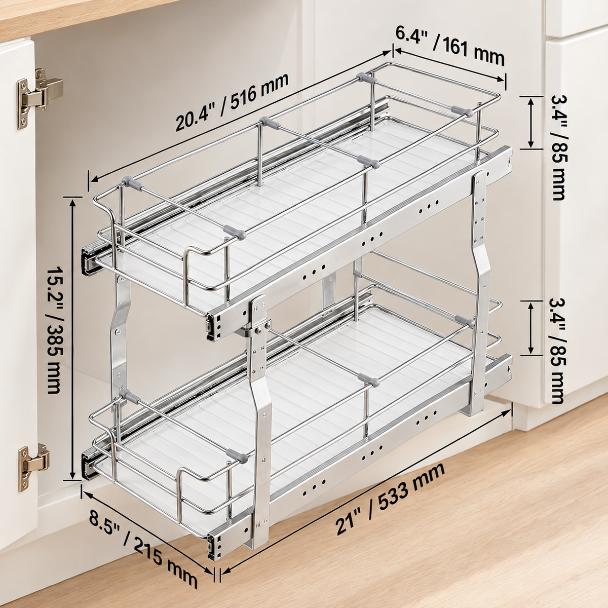 2-Tier Pull-Out Cabinet Organizer