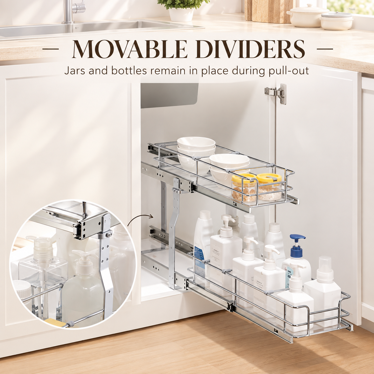 2-Tier Pull-Out Cabinet Organizer