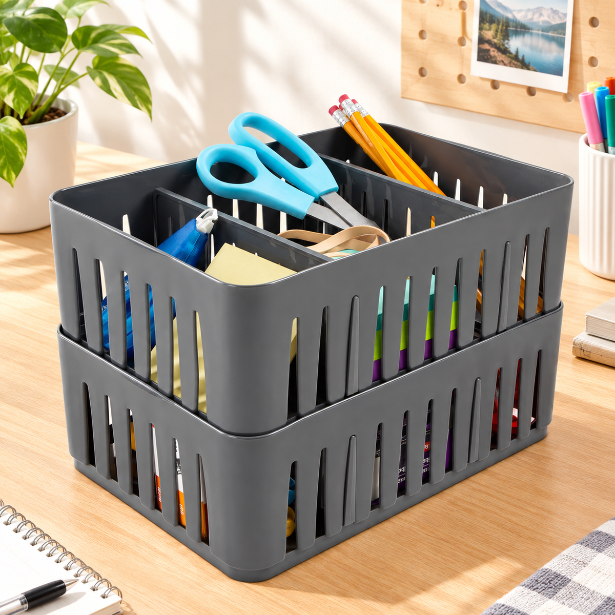 Adjustable Divider Stackable Organizer Bin