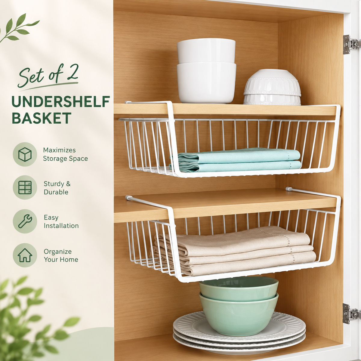 Under-Shelf Wire Storage Baskets
